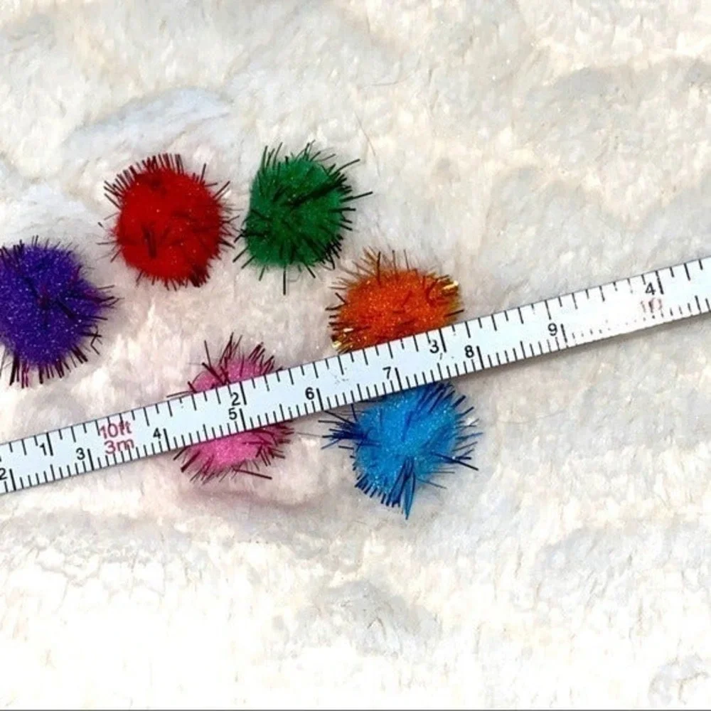 Lot of‎ 6 Tiny Cat Puffs Furry Cat Toys